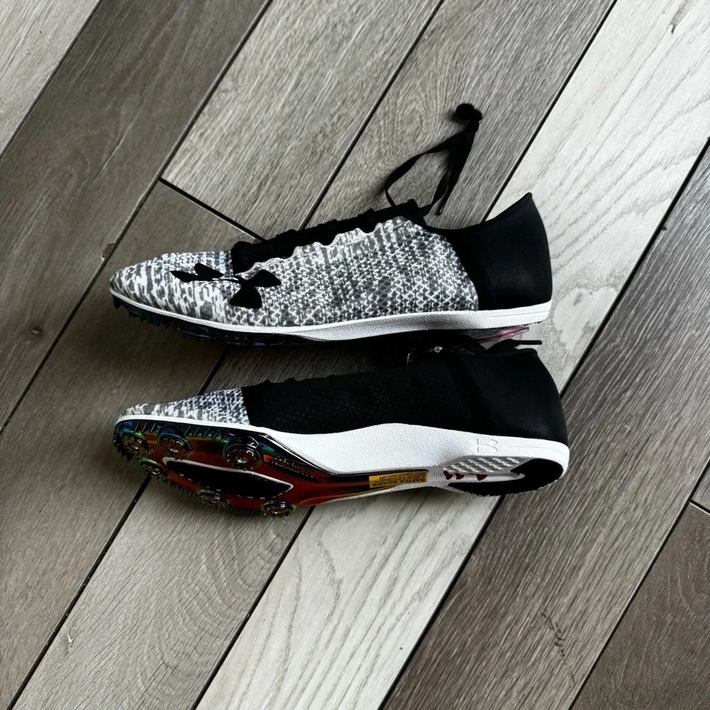 Under Armour Miler Pro Mens Speedform Black White Track Shoes